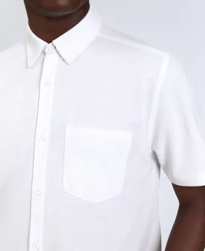 Kenneth Cole Men's Short Sleeve Sport Shirt In White