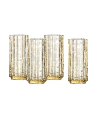 Fortessa Mahalo Collins Glass, Set Of 4 In Gold