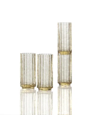 Fortessa Mahalo Collins Glass, Set Of 4 In Gold