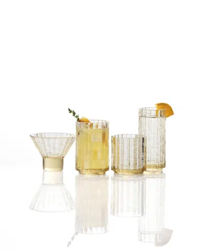 Fortessa Mahalo Collins Glass, Set Of 4 In Gold