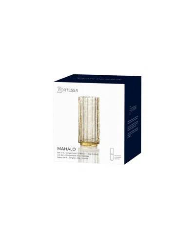 Fortessa Mahalo Collins Glass, Set Of 4 In Gold