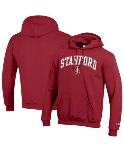 Champion Men'sâ Cardinal Stanford Cardinal Arch Over Logo Pullover Hoodie In Red