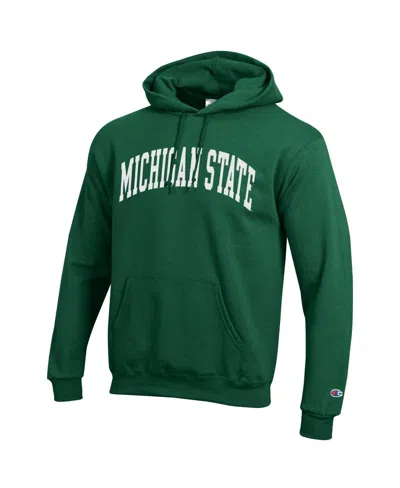 Champion Men's Green Michigan State Spartans Basic Arch Fleece Pullover Hoodie In Green