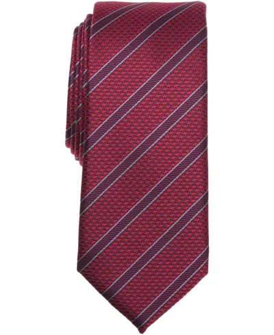 Alfani Men's Ember Stripe Pattern Tie, Macy's Exclusive In Burgundy