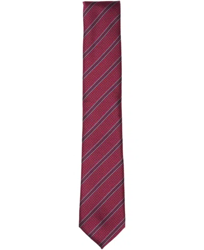 Alfani Men's Ember Stripe Pattern Tie, Macy's Exclusive In Burgundy