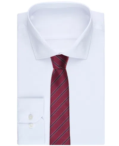 Alfani Men's Ember Stripe Pattern Tie, Macy's Exclusive In Burgundy