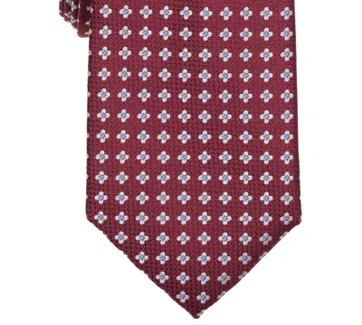 Club Room Men's Ascot Neat Pattern Tie, Macy's Exclusive In Burgundy