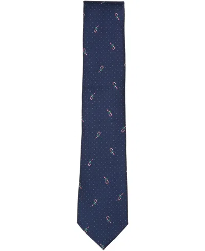 Club Room Men's Holiday Candy Cane Tie, Macy's Exclusive In Blue
