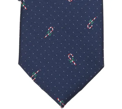 Club Room Men's Holiday Candy Cane Tie, Macy's Exclusive In Blue