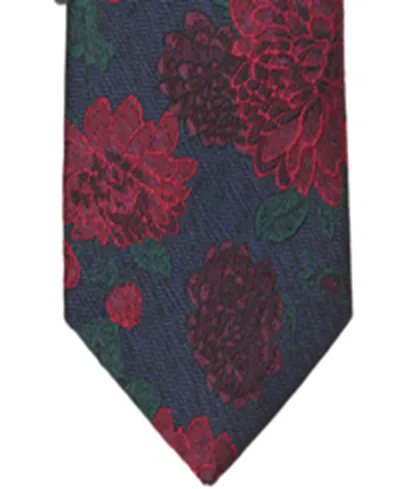Bar Iii Men's Pemberton Floral Print Tie, Macy's Exclusive In Burgundy
