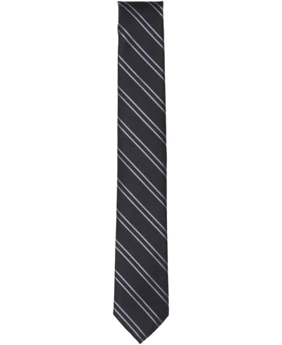 Bar Iii Men's Baltic Striped Tie, Macy's Exclusive In Black