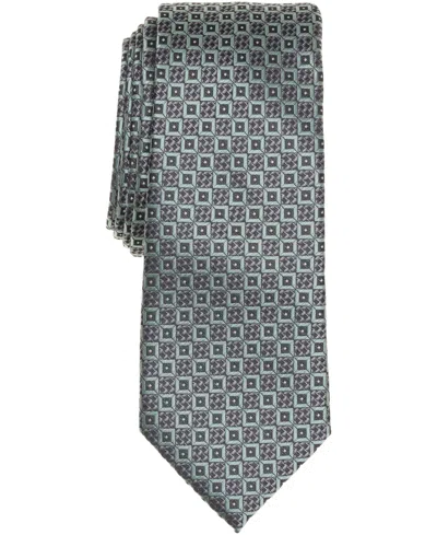 Alfani Men's Thayer Geo Pattern Slim Tie, Macy's Exclusive In Gray