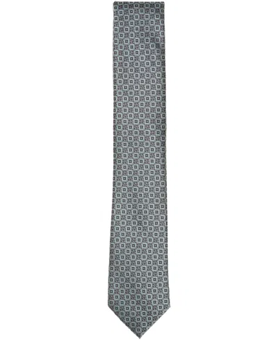 Alfani Men's Thayer Geo Pattern Slim Tie, Macy's Exclusive In Gray