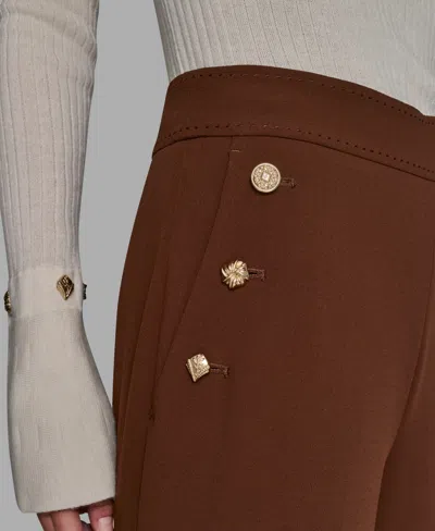 Karl Lagerfeld Women's Wide Leg Pants In Brown