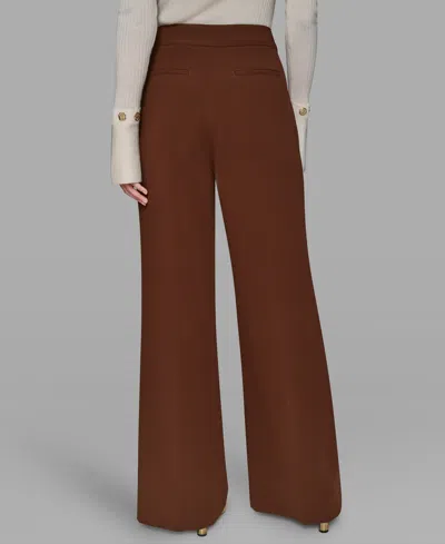 Karl Lagerfeld Women's Wide Leg Pants In Brown
