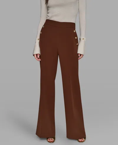 Karl Lagerfeld Women's Wide Leg Pants In Brown