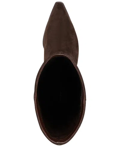 Marc Fisher Ltd Women's Tarrie Block Heel Leather Boot In Brown