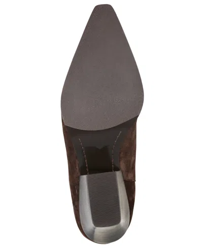 Marc Fisher Ltd Women's Tarrie Block Heel Leather Boot In Brown