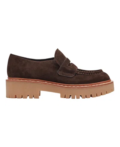 Marc Fisher Ltd Women's Norton Lug Sole Leather Loafer In Brown