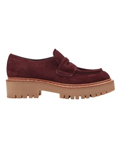 Marc Fisher Ltd Norton Lug Sole Penny Loafer In Burgundy