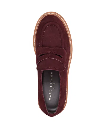Marc Fisher Ltd Norton Lug Sole Penny Loafer In Burgundy