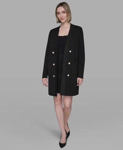 Karl Lagerfeld Women's Long Sleeves Cardigan Sweater In Black