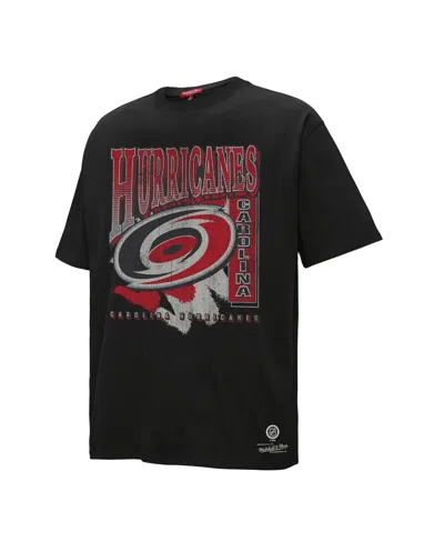 Mitchell & Ness Women's Black Carolina Hurricanes Choppy Ice Boyfriend T-shirt In Black
