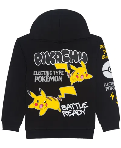 Pokémon Boys 5-20 Graffiti Detail Long Sleeves Hoodie In Black
