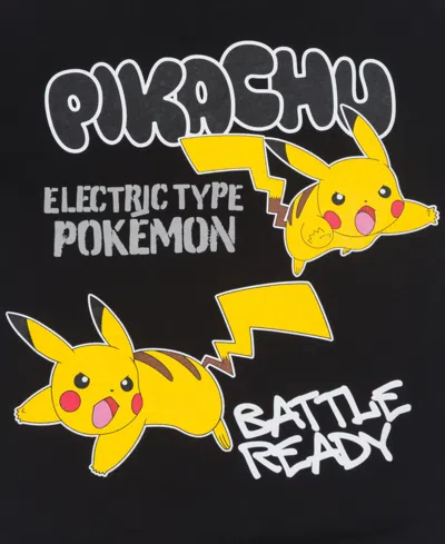 Pokémon Boys 5-20 Graffiti Detail Long Sleeves Hoodie In Black