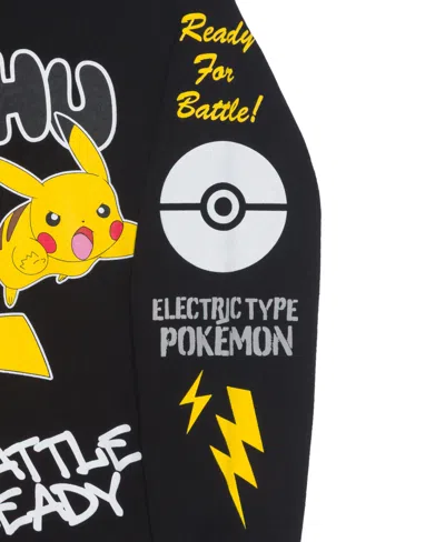 Pokémon Boys 5-20 Graffiti Detail Long Sleeves Hoodie In Black