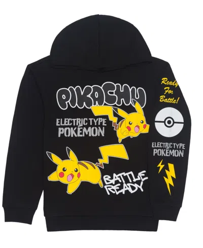 Pokémon Boys 5-20 Graffiti Detail Long Sleeves Hoodie In Black