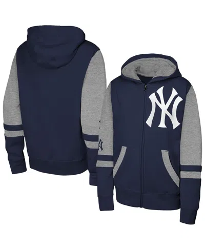 Outerstuff Men's Navy New York Yankees Stadium Color Block Full-zip Hoodie In Blue