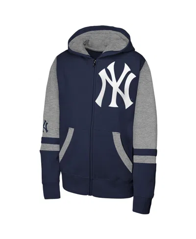 Outerstuff Men's Navy New York Yankees Stadium Color Block Full-zip Hoodie In Blue