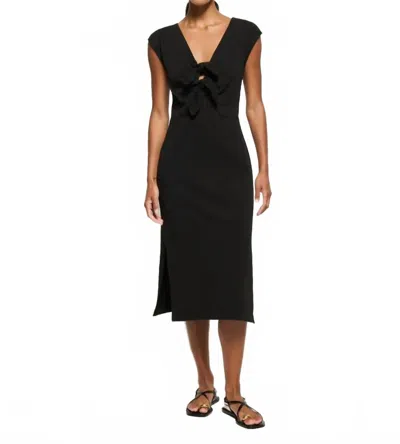 Nation Ltd Kalee Column Midi Dress In Jet Black In Black