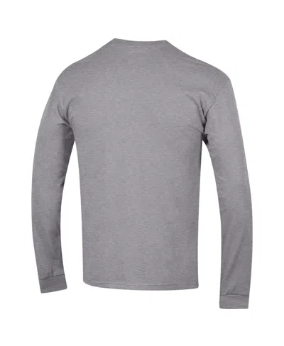 Champion Men's Heather Gray Michigan Wolverines Arch Over Logo 2-hit Long Sleeve T-shirt In Gray