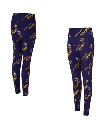 Concepts Sport Women's Purple Minnesota Vikings Mosaic Allover Print Leggings In Multi