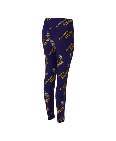 Concepts Sport Women's Purple Minnesota Vikings Mosaic Allover Print Leggings In Multi