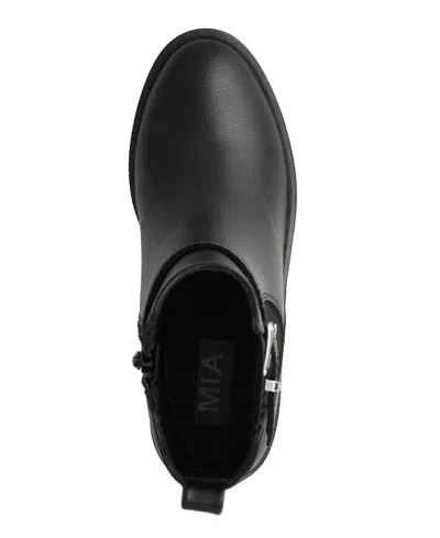 Mia Women's Elis Wedge Heel Buckled Ankle Booties In Black