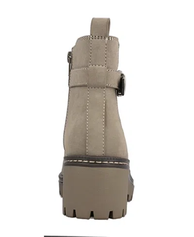 Mia Women's Elis Wedge Heel Buckled Ankle Booties In Multi