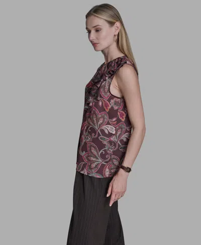 Bcbg Women's Printed Ruffle Button-down Top In Multi