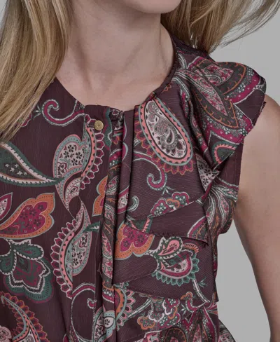 Bcbg Women's Printed Ruffle Button-down Top In Multi