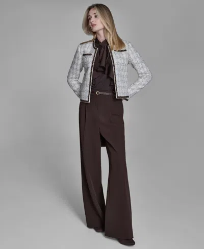 Bcbg Blazer Blouse Wide Leg Pants In White