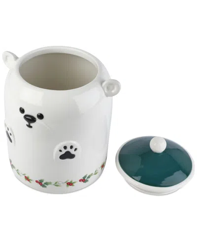 Winterberry Polar Bear Lidded Canister In Multi