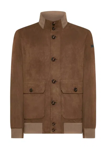 Rrd Beige Lightweight Jacket With High Collar In Brown