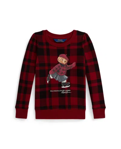 Polo Ralph Lauren Ralph Lauren Plaid Polo Bear Fleece Sweatshirt In Red