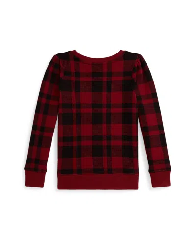Polo Ralph Lauren Ralph Lauren Plaid Polo Bear Fleece Sweatshirt In Red