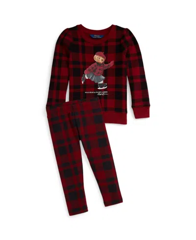 Polo Ralph Lauren Ralph Lauren Plaid Polo Bear Fleece Sweatshirt In Red
