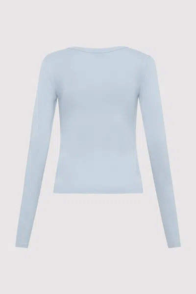 St Agni Organic Cotton Long Sleeve Top In Blue