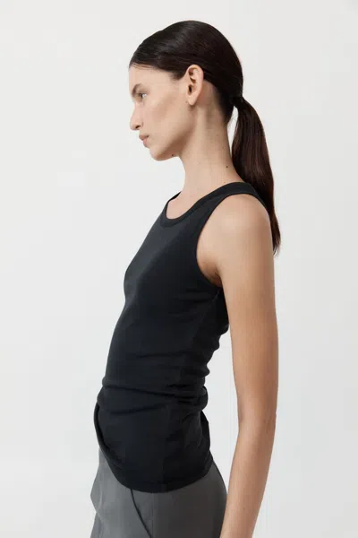 St Agni Organic Cotton Singlet In Black