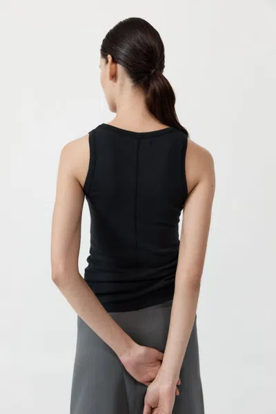 St Agni Organic Cotton Singlet In Black